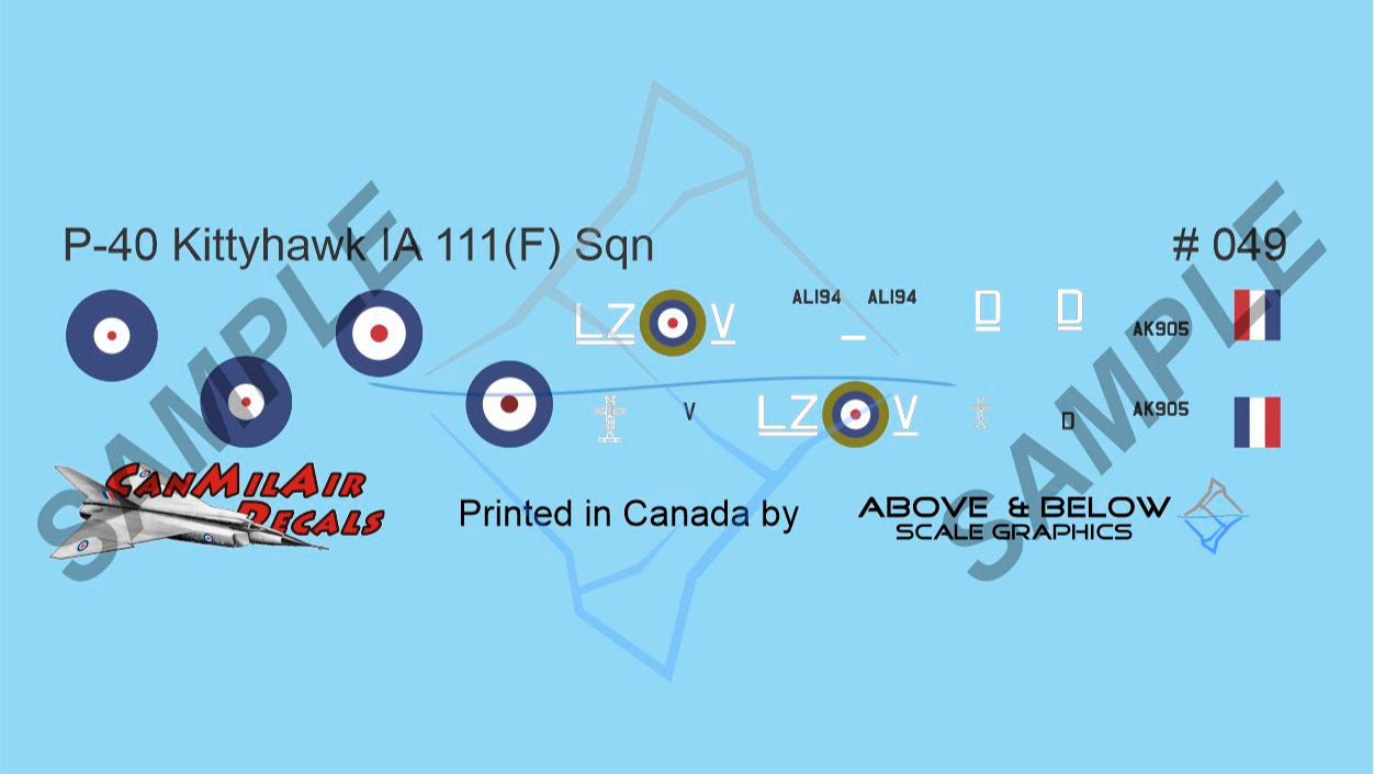 049 - Curtiss P-40 Kittyhawk - 111(F) Sqn - S/L Ken Boomer DFC AAM (1942)