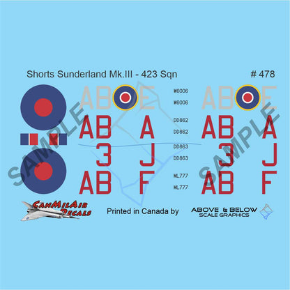 478 - Shorts Sunderland Mk.III - 423 Sqn (1943)
