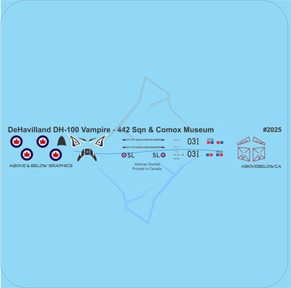 2025 - DeHavilland Vampire - 442 Sqn & Comox Air Force Museum