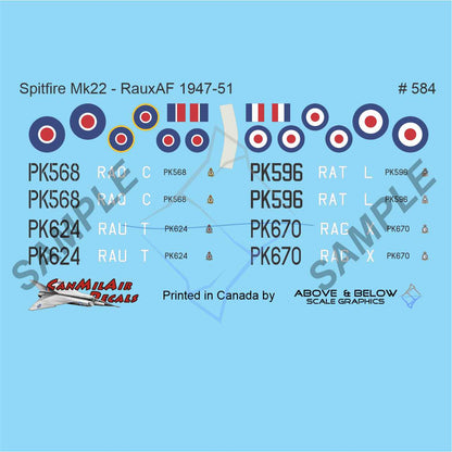 584 - Supermarine Spitfire Mk.22 - RauxAF (1946-1951)