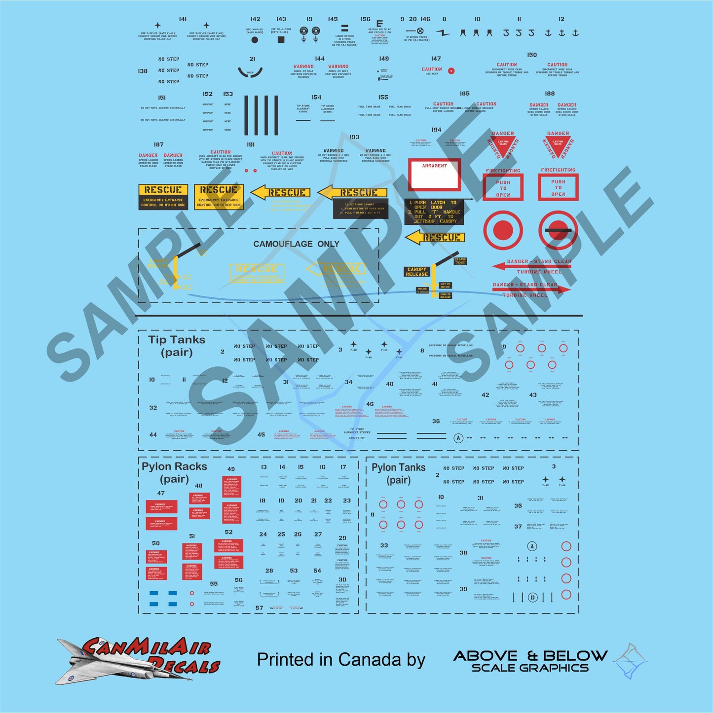 700 - (1/18 Scale) Canadair CF-104 Service and Maintenance Markings