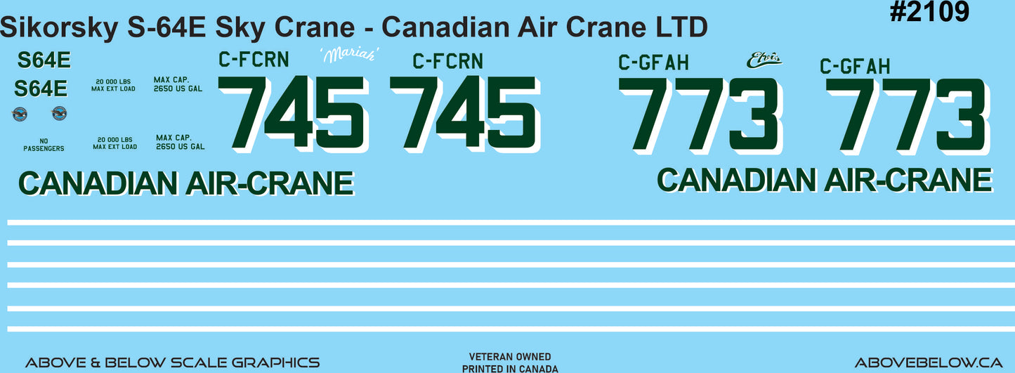 2109 - Sikorsky S-64E Skycrane / Skytanker - Canadian Air Crane Ltd.