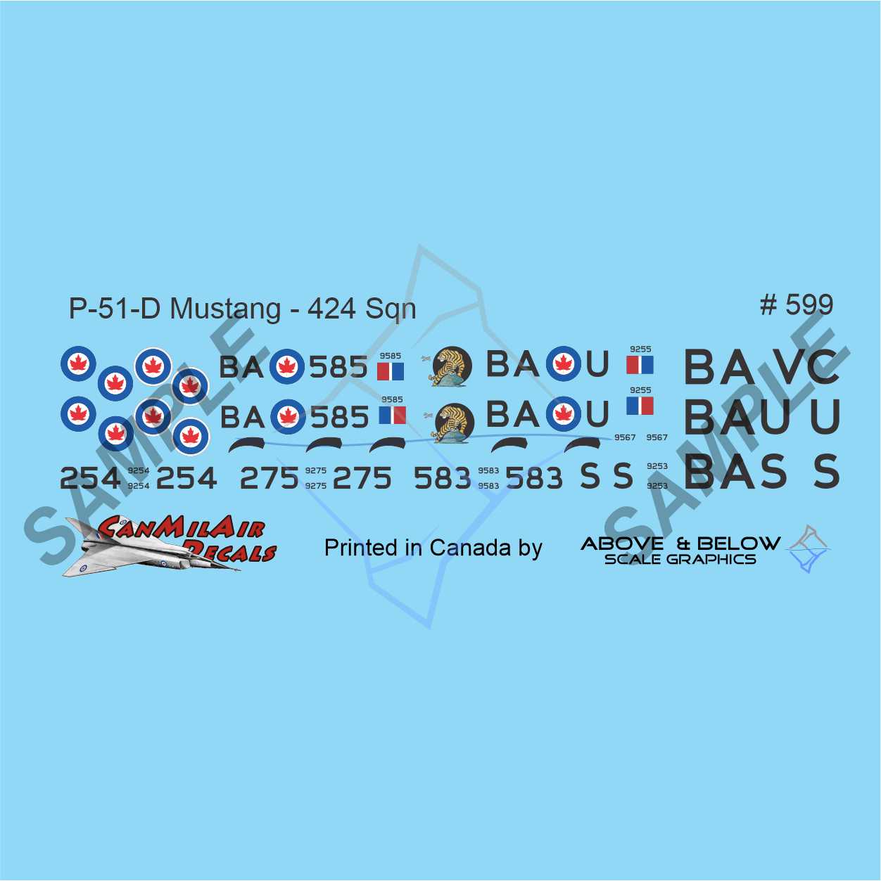 599 - North American P51-D Mustang - 424 Sqn "City of Hamilton"