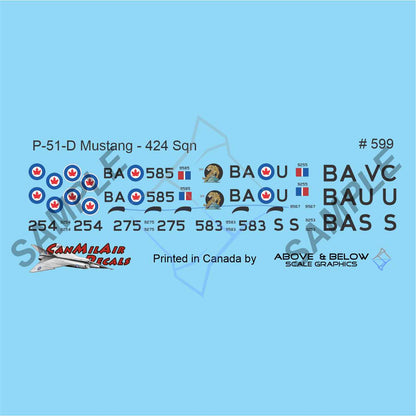 599 - North American P51-D Mustang - 424 Sqn "City of Hamilton"