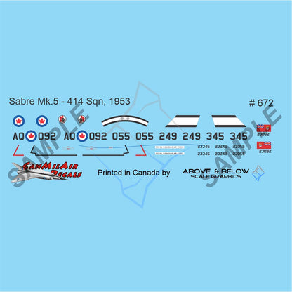 672 - Canadair Sabre MK. 5 -  414 Sqn (1954)
