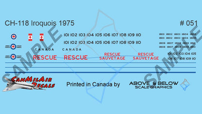 051 - Bell CH-118 Iroquois - Cold Lake Base Rescue Flight (1975)