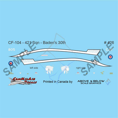 426 - Canadair CF-104 Starfighter - 421 Sqn  - Red Indian "Toothbrush" Baden  30th (1983)