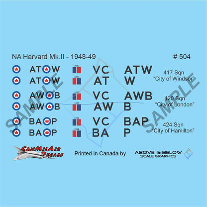 504 - North American Harvard Mk.II - 417, 420 & 424 Sqn (1948-49)