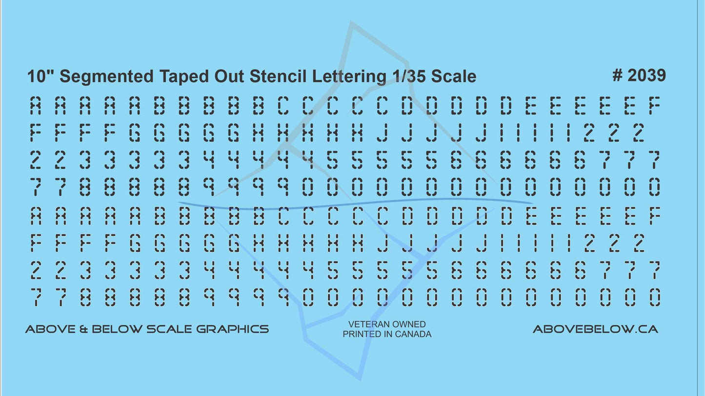 2039 - 10" Segmented Tape-Out Lettering 1/35