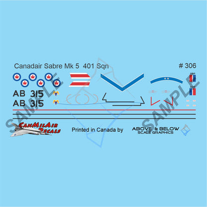 306 - Canadair Sabre Mk. 5 - 401 (Aux) Sqn (1958)