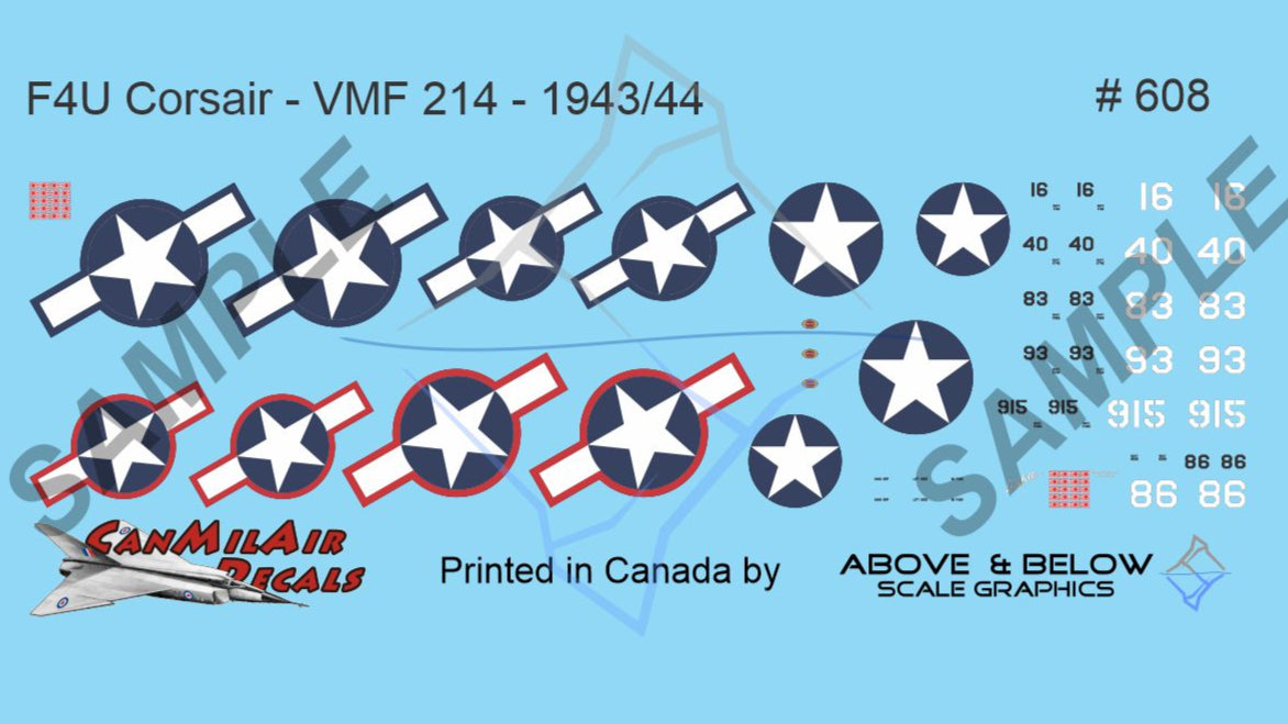 608 - Vought F4U-1A Corsair - USMC - VMF 214 (1943-44)