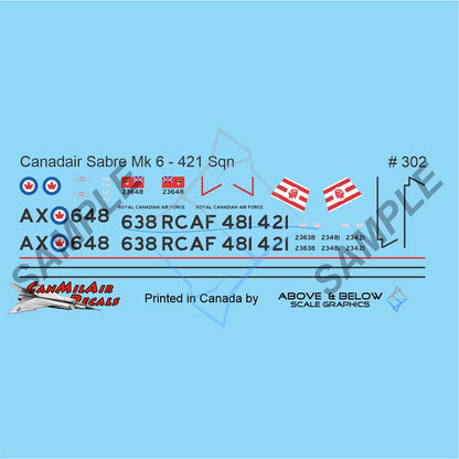 302 - Canadair Sabre Mk. 6 - 421 Sqn (1961)