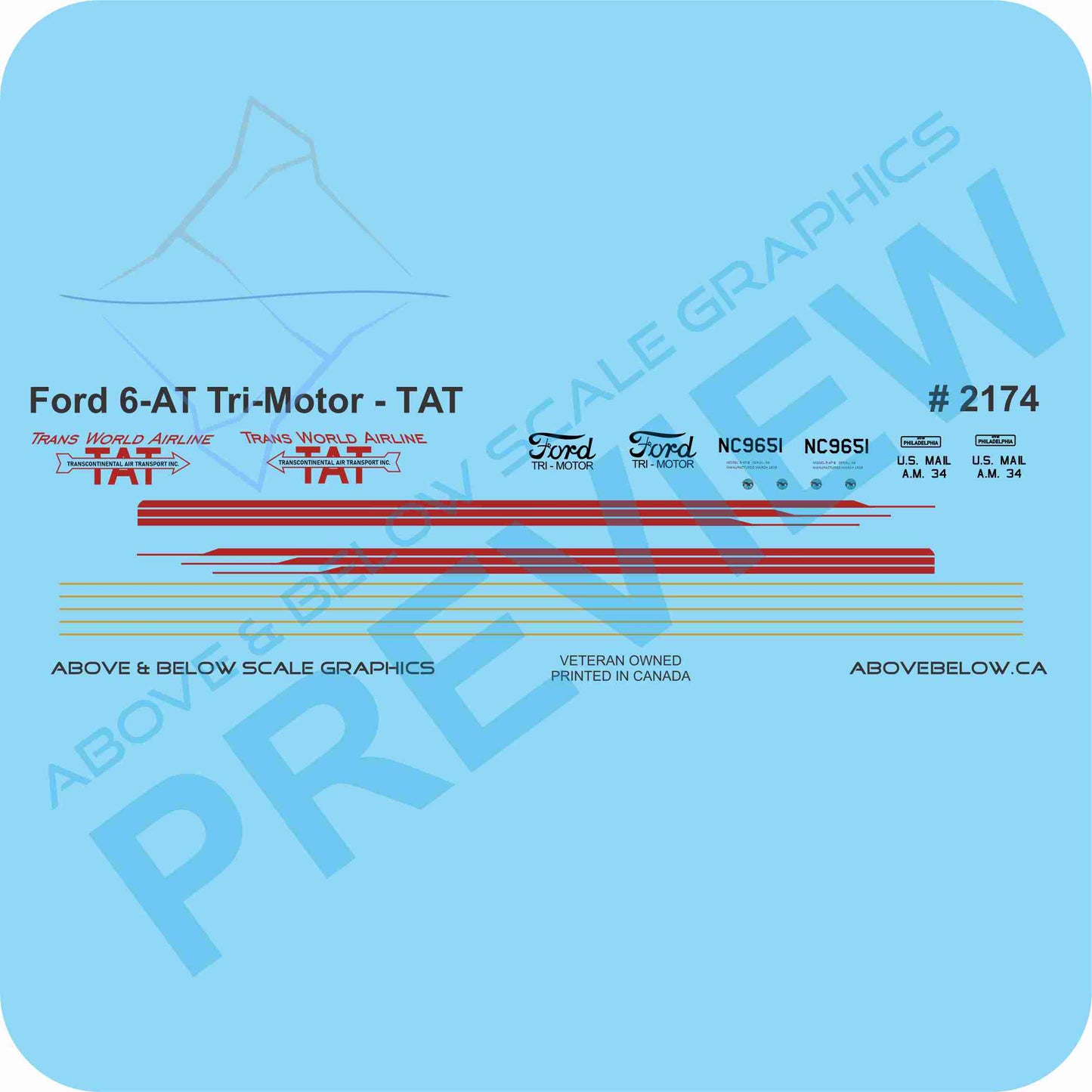 2174 - Ford 6AT Trimotor - Trans World Airlines TAT  - Red Livery
