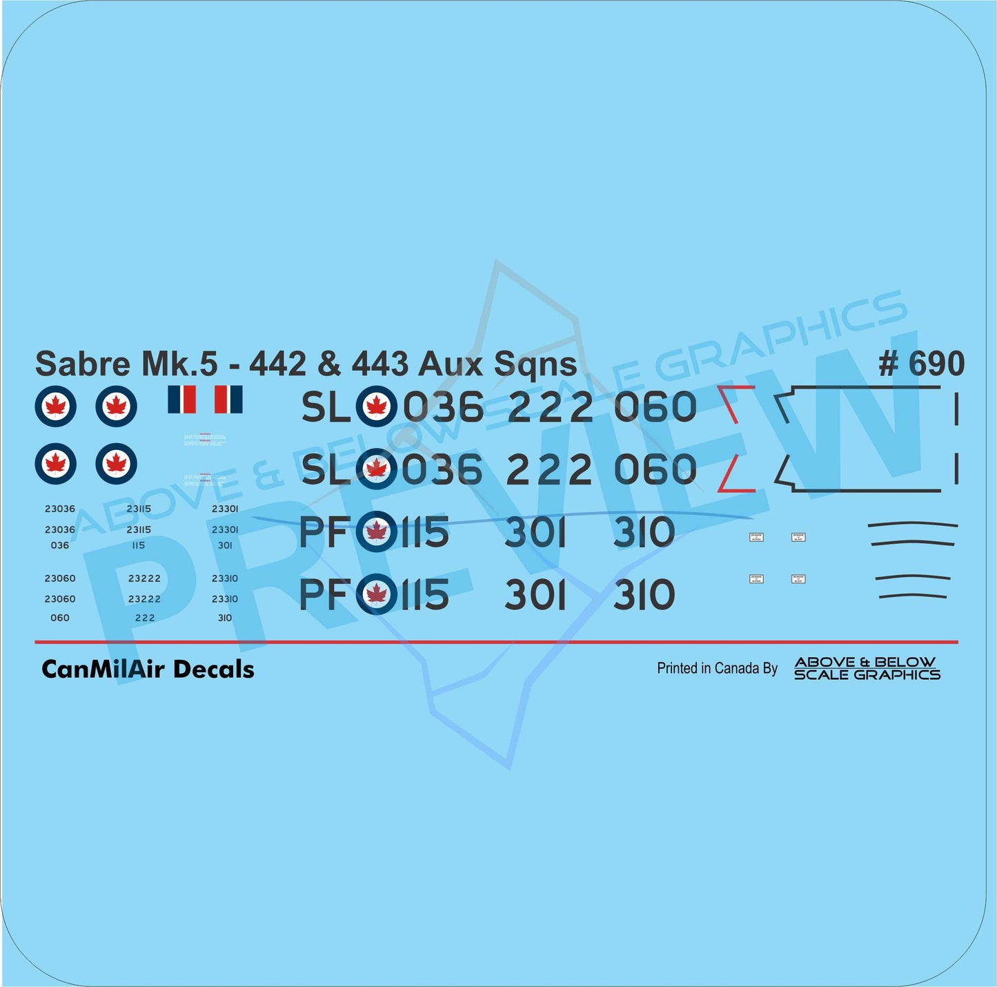 690 - Canadair Sabre Mk.5 Nos.442 and 443 Auxiliary Squadrons