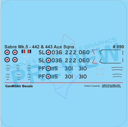 690 - Canadair Sabre Mk.5 Nos.442 and 443 Auxiliary Squadrons