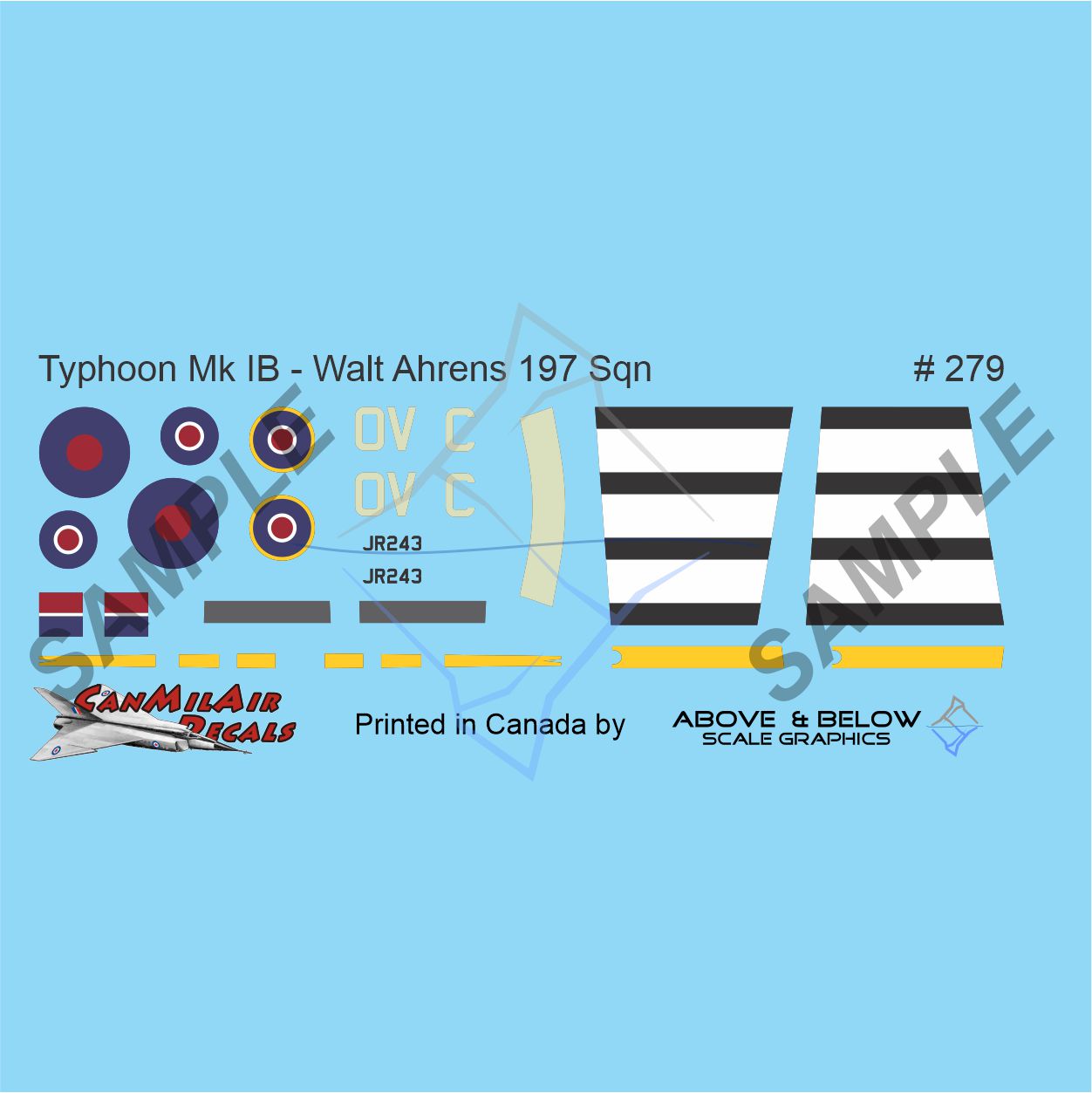 279 - Hawker Typhoon IB "Car Door" - 197 Sqn - S/L Ahrens (1943)