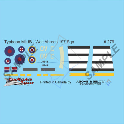 279 - Hawker Typhoon IB "Car Door" - 197 Sqn - S/L Ahrens (1943)