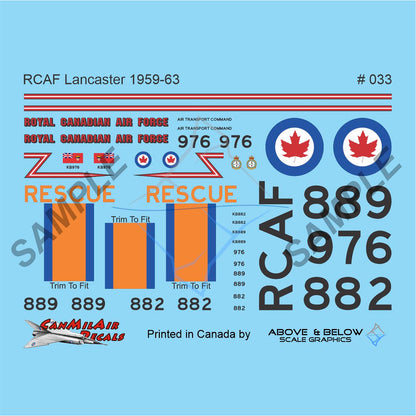 033 - Avro Lancaster B Mk. X - RCAF+3 SAR Markings (1961)