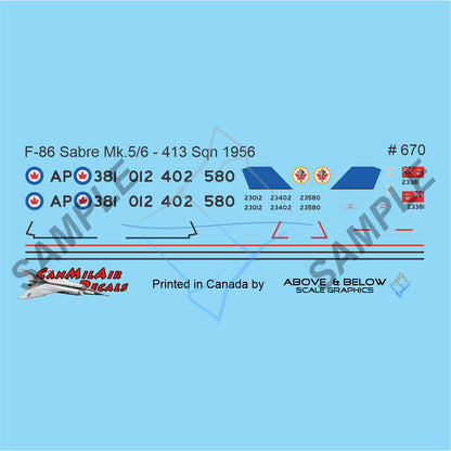670 - Canadair Sabre Mk. 6 - 413 Sqn (1956)