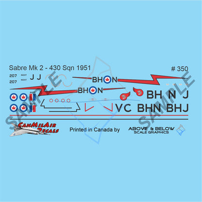 350 - Canadair Sabre Mk. 2 - 430 Sqn (1952)