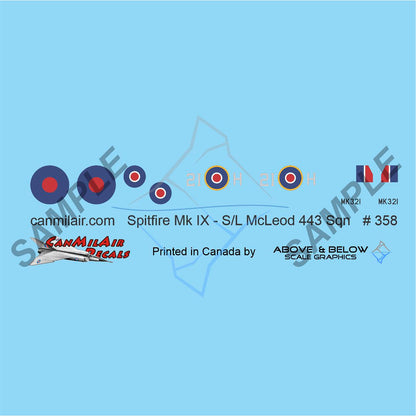 358 - Supermarine Spitfire Mk IX - 443 Sqn - S/L McLeod (1944)