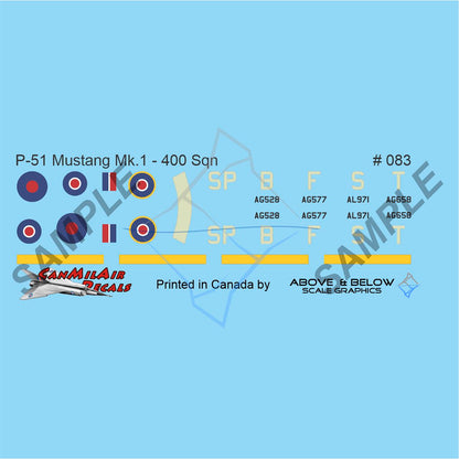 083 - North American Mustang Mk.I - 400 Sqn - F/O Duncan "Bitsy" Grant DFC