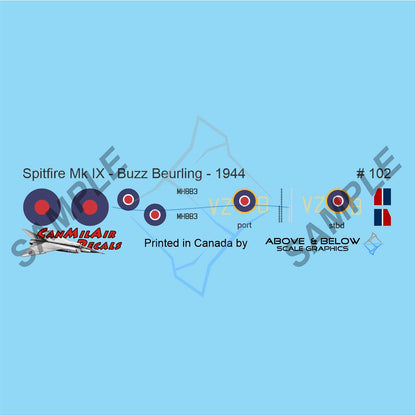 102 - Spitfire Mk.IX  - 412 Sqn  - George "Buzz" Beurling DSO DFC DFM (1943-44)