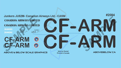 2084 - Junkers JU52M - Canadian Airways LTD
