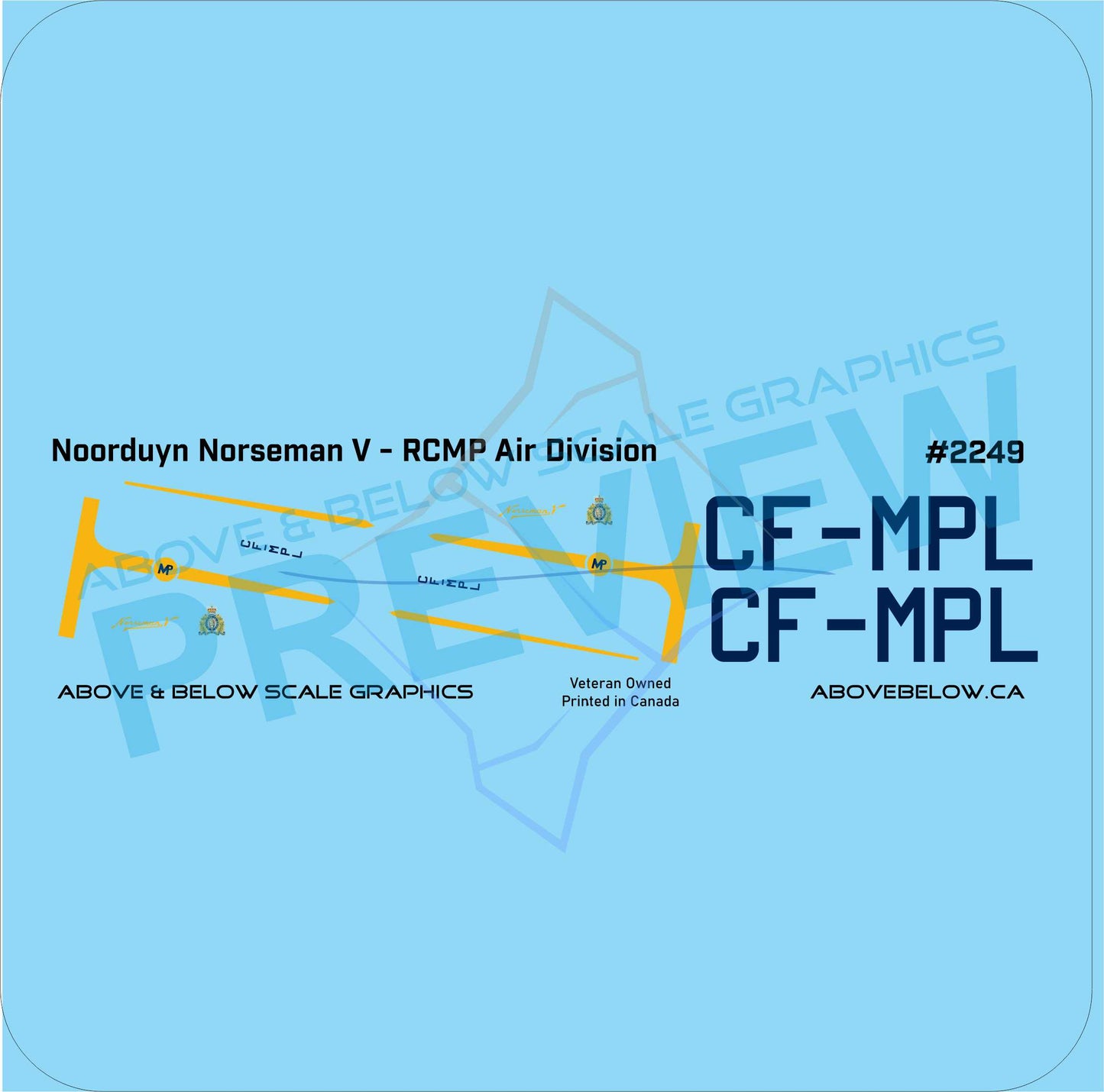 2249 - Noorduyn Norseman V - RCMP Air Div (Blue Livery)