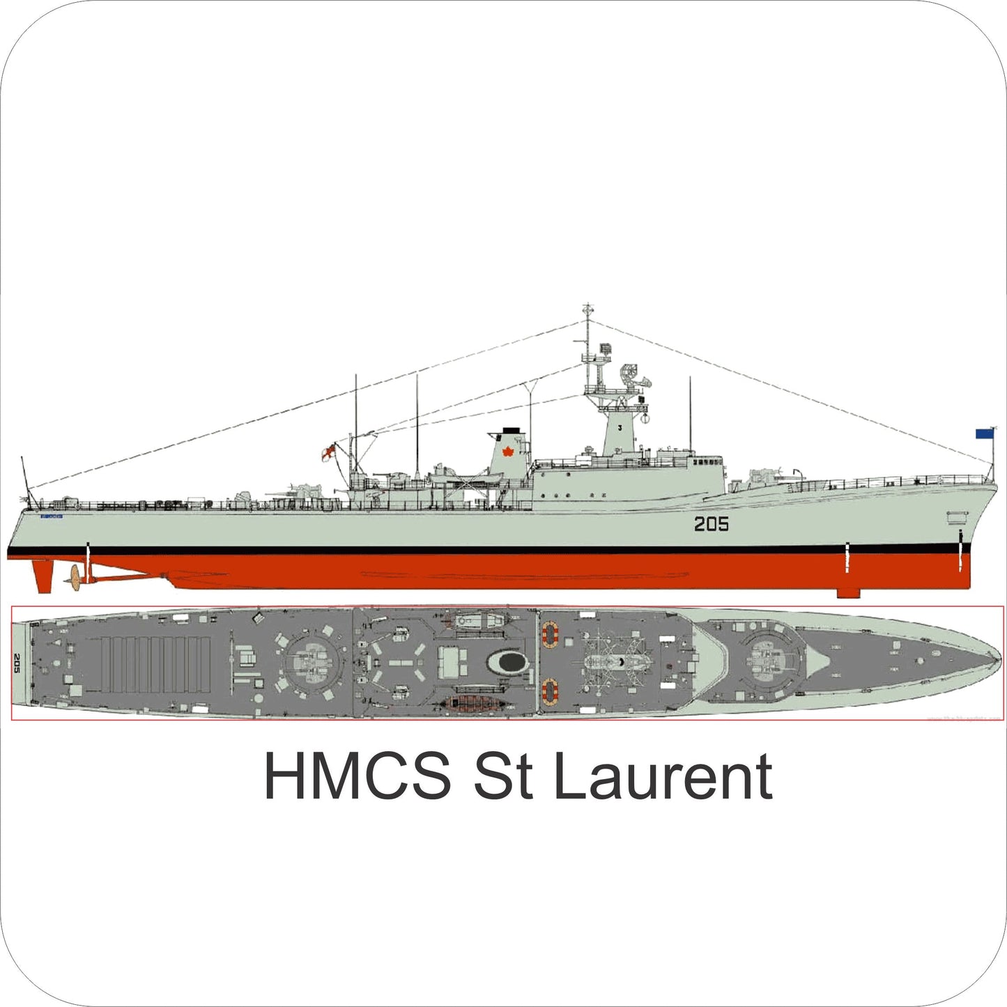 2063 - Scale St. Laurent Class DDE / DDH Hull Markings