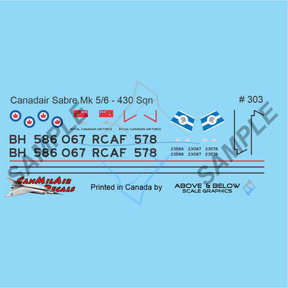 303 - Canadair Sabre Mk. 5/6 - 430 Sqn (1960)