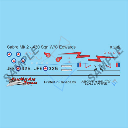 349 - Canadair Sabre Mk.2 - 430 Sqn - WC Frank 'Stocky' Edwards
