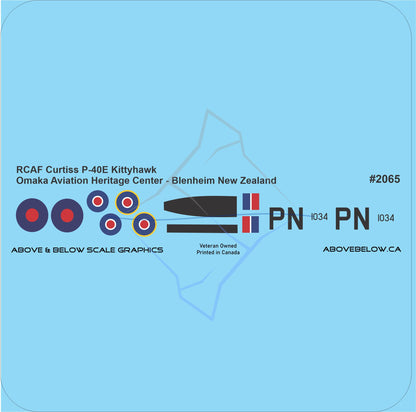 2065 - Curtiss P-40E Kittyhawk - RCAF "PN" 1034